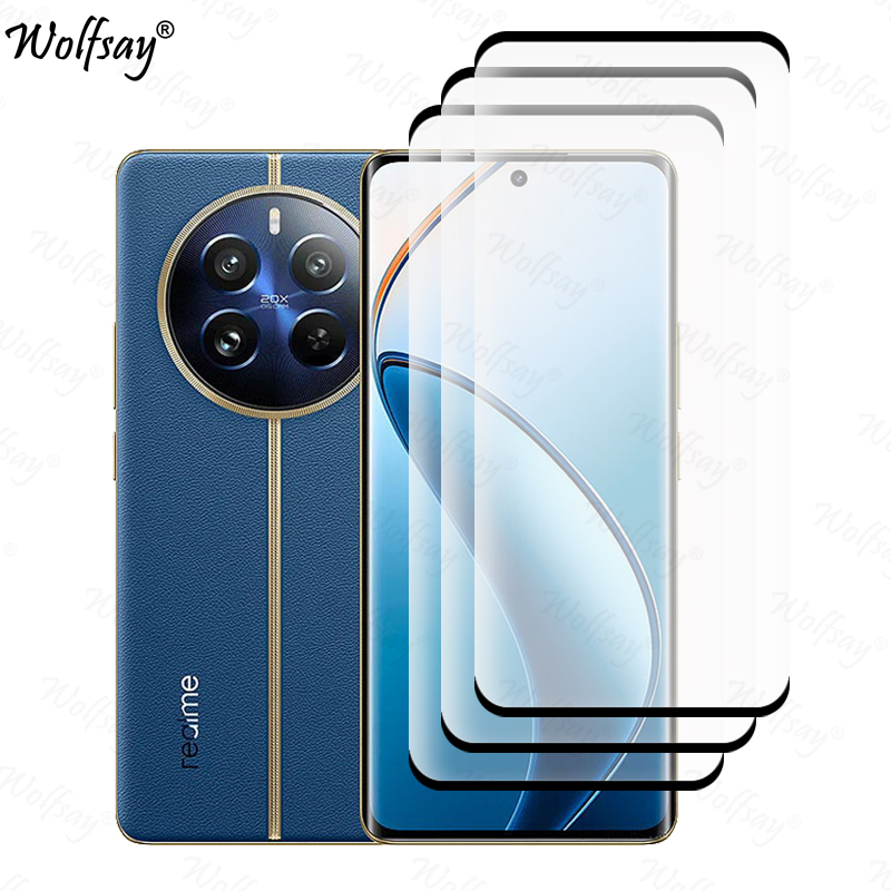 3D Curved Edge Tempered Glass For Realme 12 Pro Screen Protector For Realme12 Pro 12X 12 Pro Plus Glass For Realme 12 Pro Glass: LightPink / Bundle 5