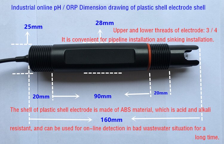 Industrial online pH electrode industrial online ORP electrode high temperature pH probe pH meter probe pH electrode