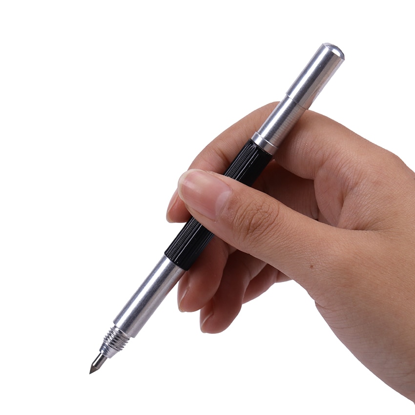 1PC Legierung Wolfram Stahl Spitze Doppel Ende Scharf Glasritzrades Stift Keramik Glas Hülse Metall Bau Kennzeichnung Werkzeuge