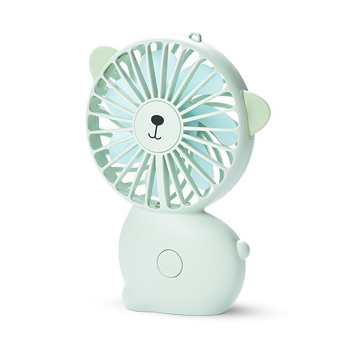 Cute Mini Fan USB Rechargeable Personal Portable Cooling With Night Light Sling Pippi Handheld Charging Personal Cooling Fan: Green