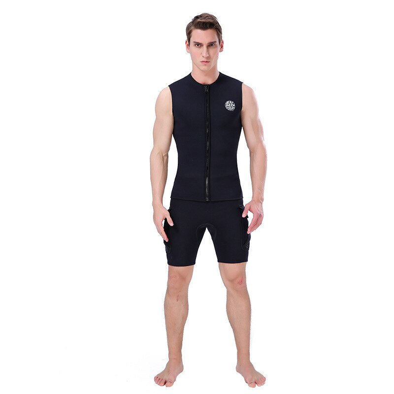 Mute da uomo in Neoprene da 3mm Top Premium senza maniche muta tuta gilet per immersioni subacquee surf Snorkeling nero