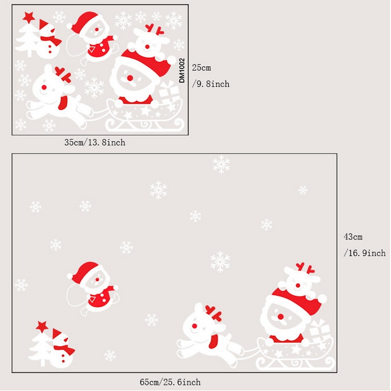 Christmas Window Decal Santa Claus Snowflake Decals Winter Wall Decals for Kids Rooms Christmas Year Window Decorations