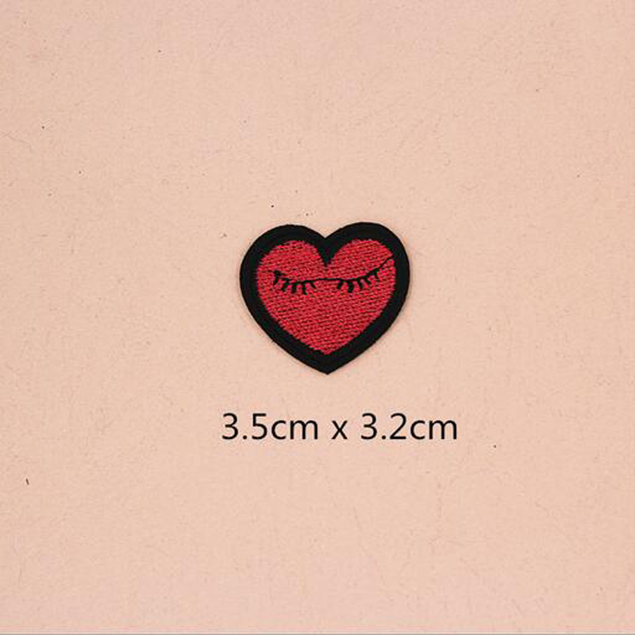 Regenboog Liefde Hart Patches Cap Schoen Ijzer Op Geborduurde Applicaties DIY Kleding Accessoires Patch Voor Kleding Stof Badges BU65: BU65N10 Red Heart