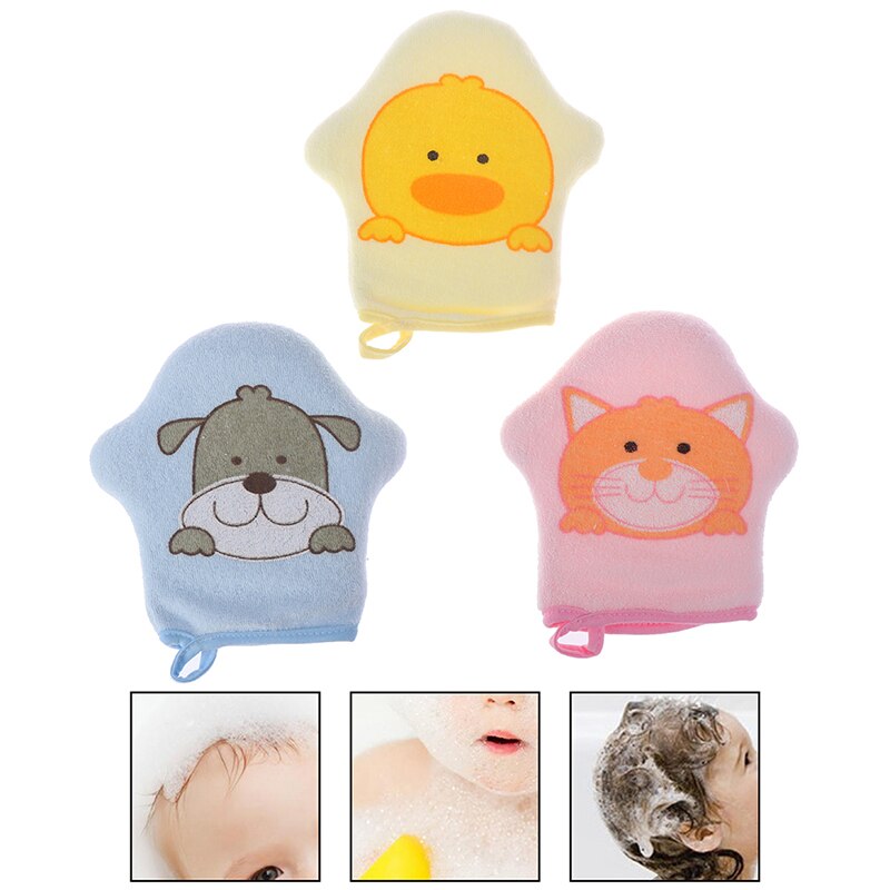 Esponja de baño para bebé, cepillo de ducha de algodón, supersuave, lindo Animal de esponja, Bola de toalla para frotar en polvo para bebés y niños