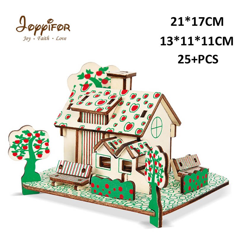 Interessante 3D patch casa giardino apple orchard personalità cottage educativi per bambini regali