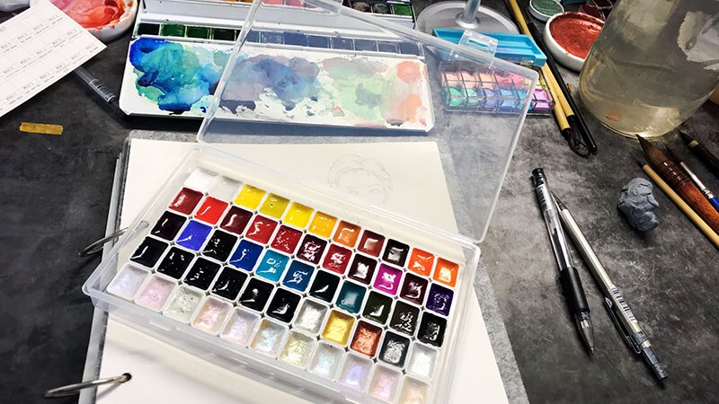 Rembrandt Kunstenaar Aquarel Sub-Verpakt 24 / 48 /80 Kleuren Blauw Rood Groen: 55 Colors x 1ml