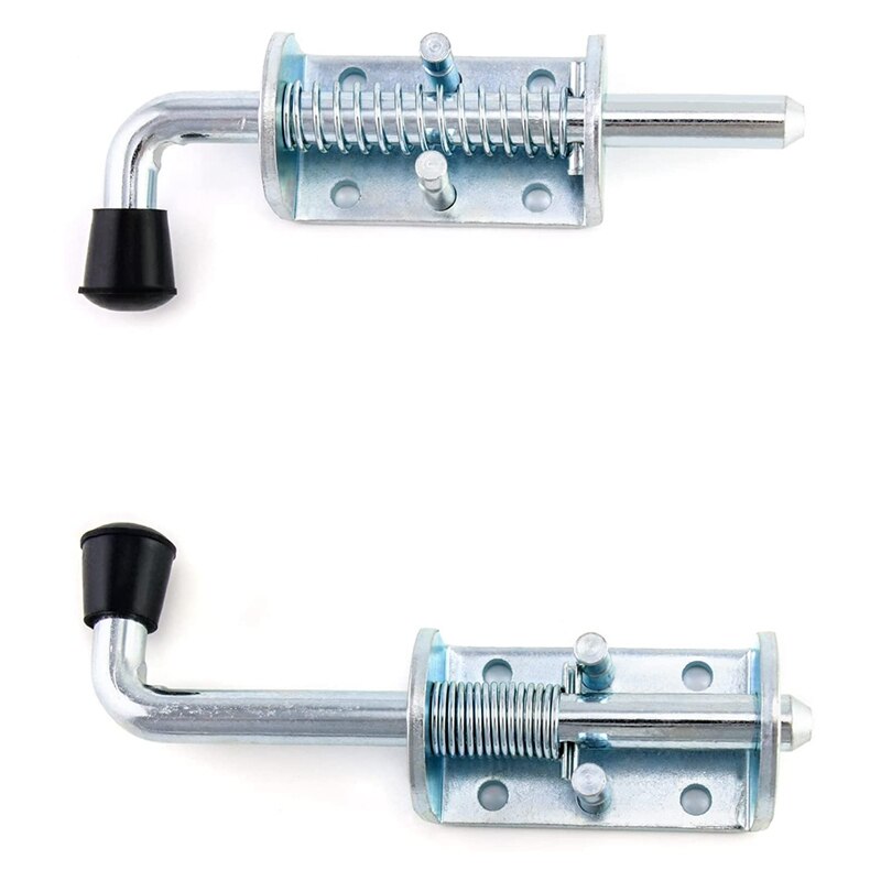 Spring Loaded Latch Pin, 2 Pack 6 Inch Heavy Duty Zinc Coated Barrel Bolt Lock Spring Loaded Latch Locking Door Lock