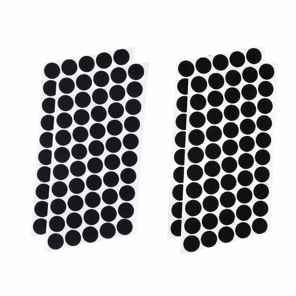 100Pairs 10Mm Zelfklevende Stippen Nylon Sticky Hook Loop Fastener Ronde Dot Stickers Tapes Voor Opknoping Naaien kleding Diy Craft: Black 100Pairs