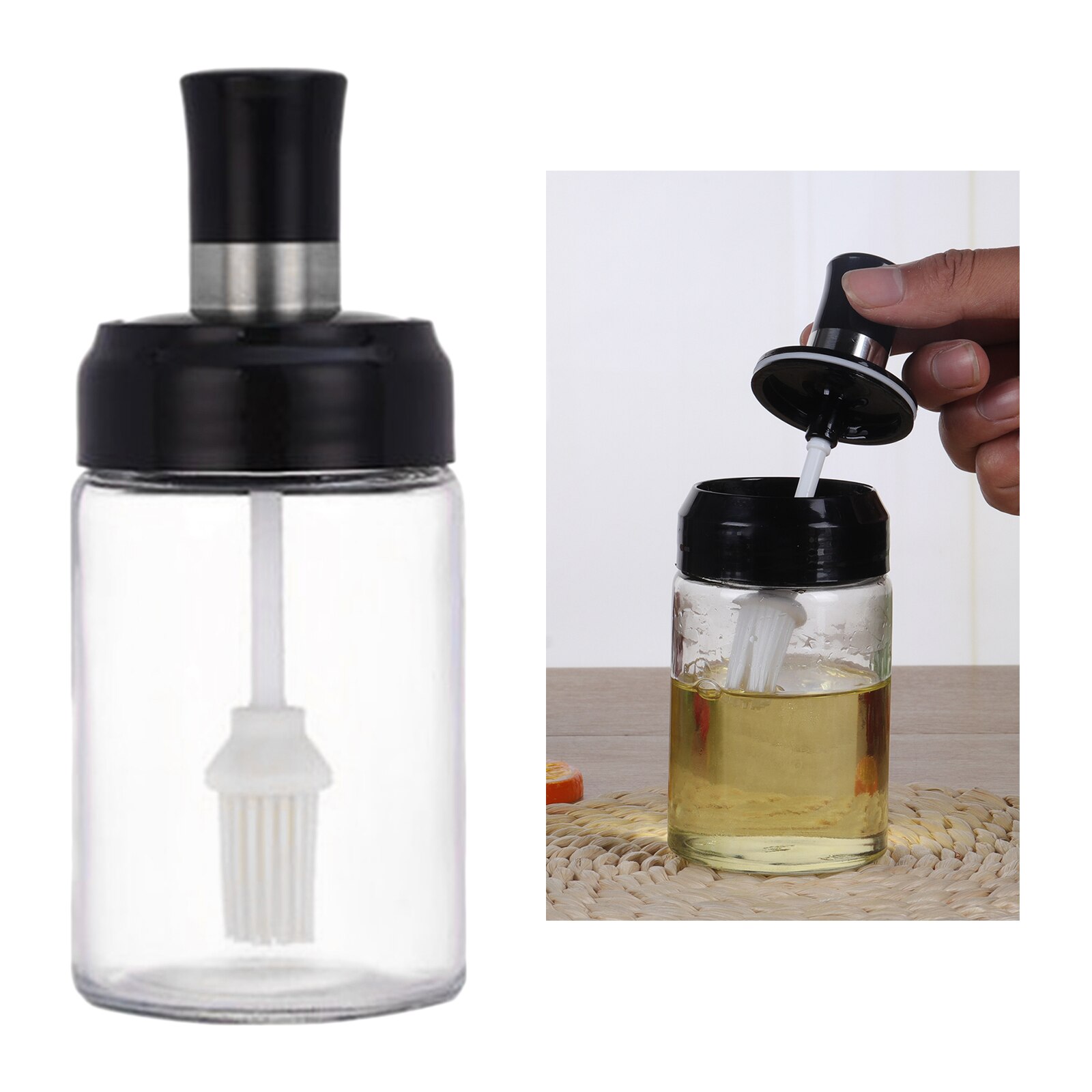 Reusable Seasoning Spice Jar Storage Container Rack Kitchen Tools Salt Spice Tools Home Restaurant Use: With Brush