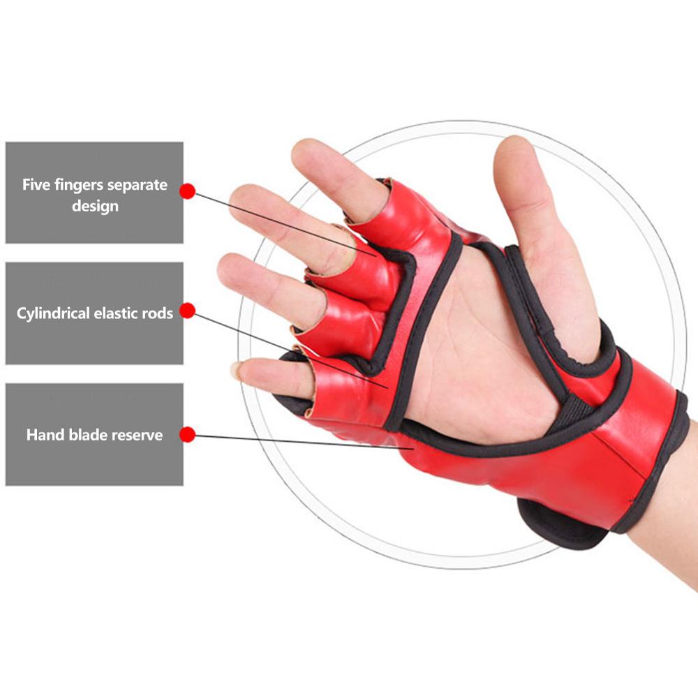 Sanda Boxing Gloves Fighting Comprehensive Fighting Half Finger Gloves Boxing Training Thicken Protective Gloves