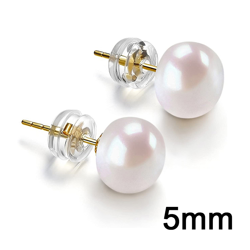 Huitan-pendientes redondos de perlas de imitación para mujer, accesorios minimalistas para las orejas, pendientes elegantes para adolescentes, joyería clásica Simple: Color amarillo dorado claro