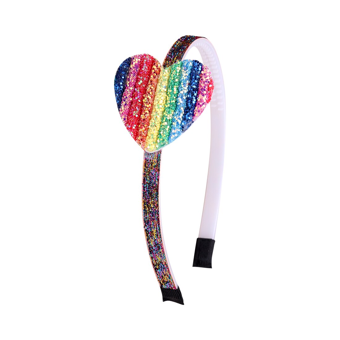 1 Pza niñas diademas de purpurina niños tierna diadema Color arcoíris flor forma de estrella y corazón brillante mujeres accesorios para el cabello: 7