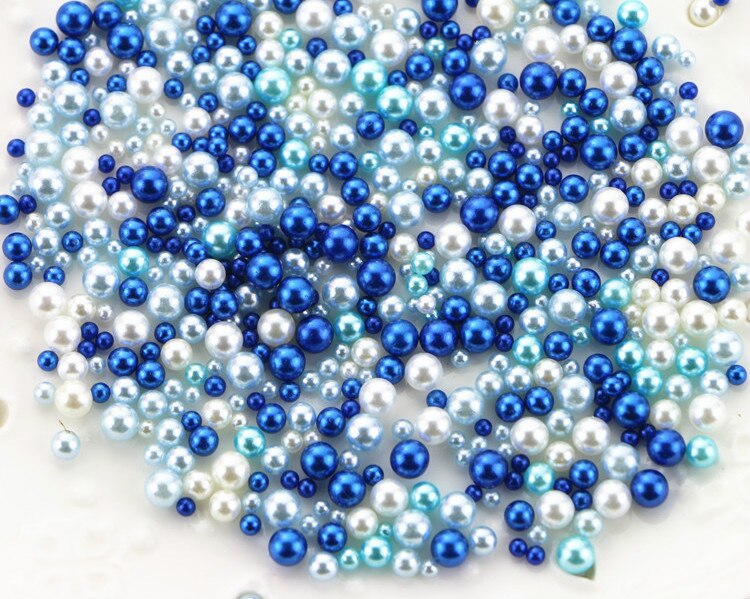 9g/pack 2.5-5mm Mixed Gradient Pearls Without Holes Resin Accessories Jewelry Fillings Mermaid Beads: dark blue