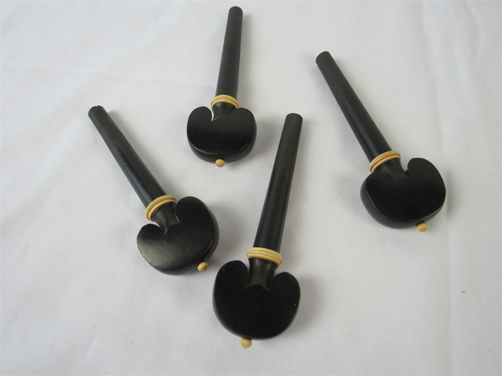 Jeu De 4 Chevilles En ébène Pour Violon - Accordage Précis, Finition Noire, Tailles 1/2