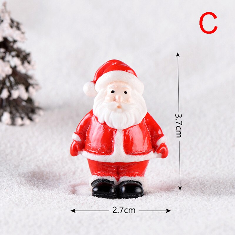 Mini Resin Christmas Decoration Santa Claus Snowman Tree Micro Landscape Model DIY Miniature Garden Figurines Home Decoration: C