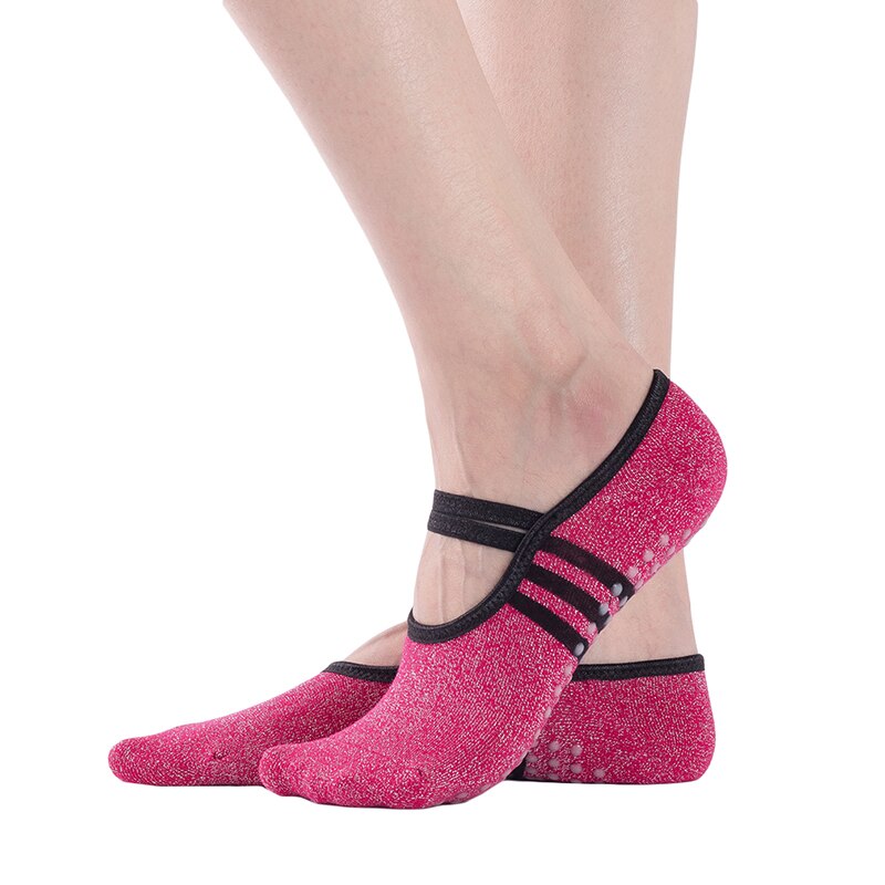 Yoga Sokken Vrouwen Backless Katoen Antislip Bandage Sport Sokken Ventilatie Pilates Ballet Sokken Dans Sok Slippers: red