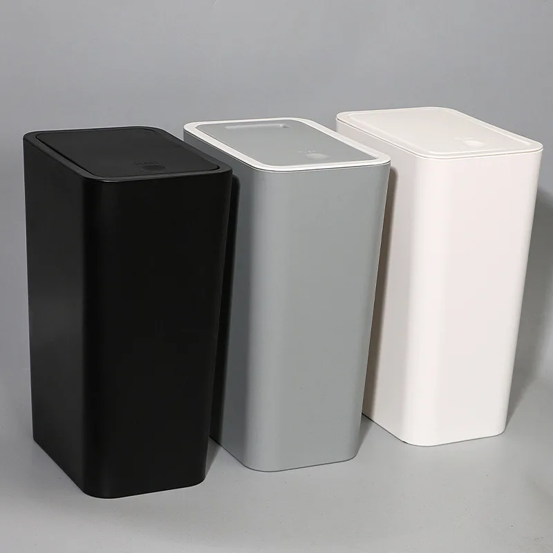 Large Capacity Kitchen Bathroom Trash Can Press Type for Home Use with Lid Toilet Hand Free Garbage Can Living Room