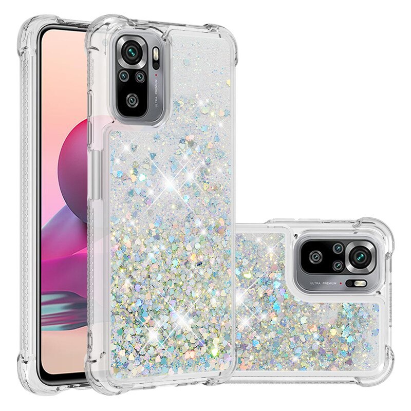 Dla Redmi uwaga 10 S przypadku mody Quicksand Glitter ciecz skrzynka dla Xiaomi Redmi uwaga 10 S telefon pokrywa Redmi Note10s 10 S Coque