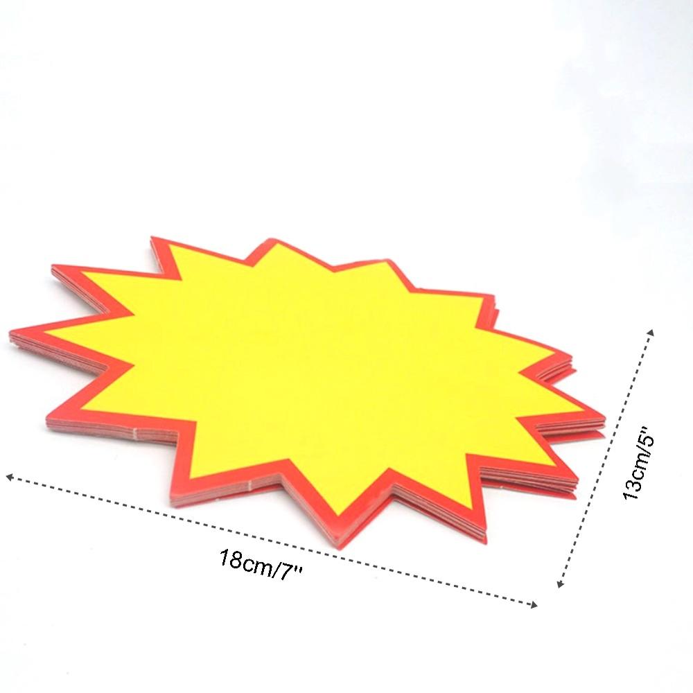 10 Pieces Supermarket Blank Star Retail Signs Bright Yellow Price Display Label Tags Paper Cardboard 7x5 Inch