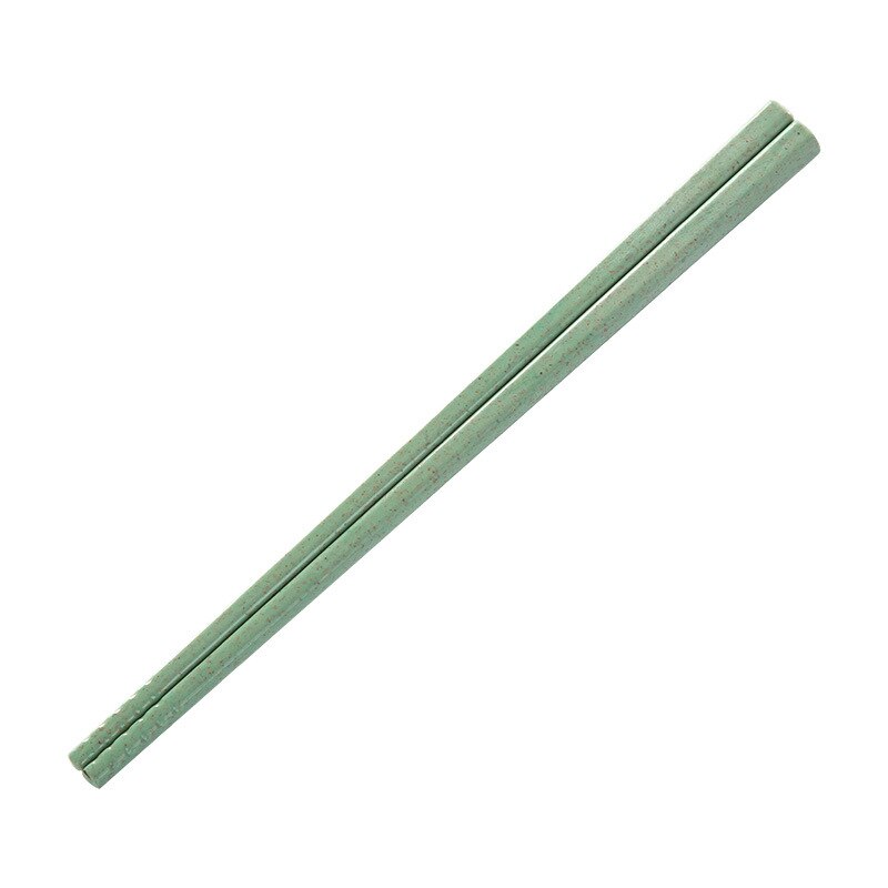 1 Pairs Non-slip Wheat Straw Chopsticks Household Reusable Wheat Straw Chopsticks Kitchen Tools Tableware 18.5cm: green