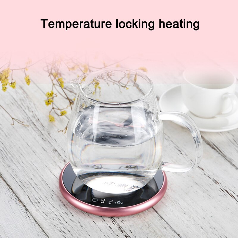Heating Coaster Coffee Mug Cup Electric Warmer Beverage with Timer 2 Temperatures Settings For Water DU55