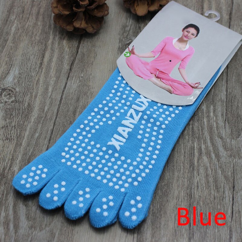 Sport Fitness Yoga Sokken Vijf-Teen Anti-Slip Ademende Klimmen Camping Wandelen Hardlopen Fietsen Yoga Vrouwen Doseren Sokken: Sky Blue