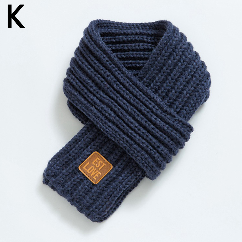 Écharpe en tricot unisexe pour bébé, fille et garçon, foulard doux, automne hiver, , solide, Parent-enfant: K