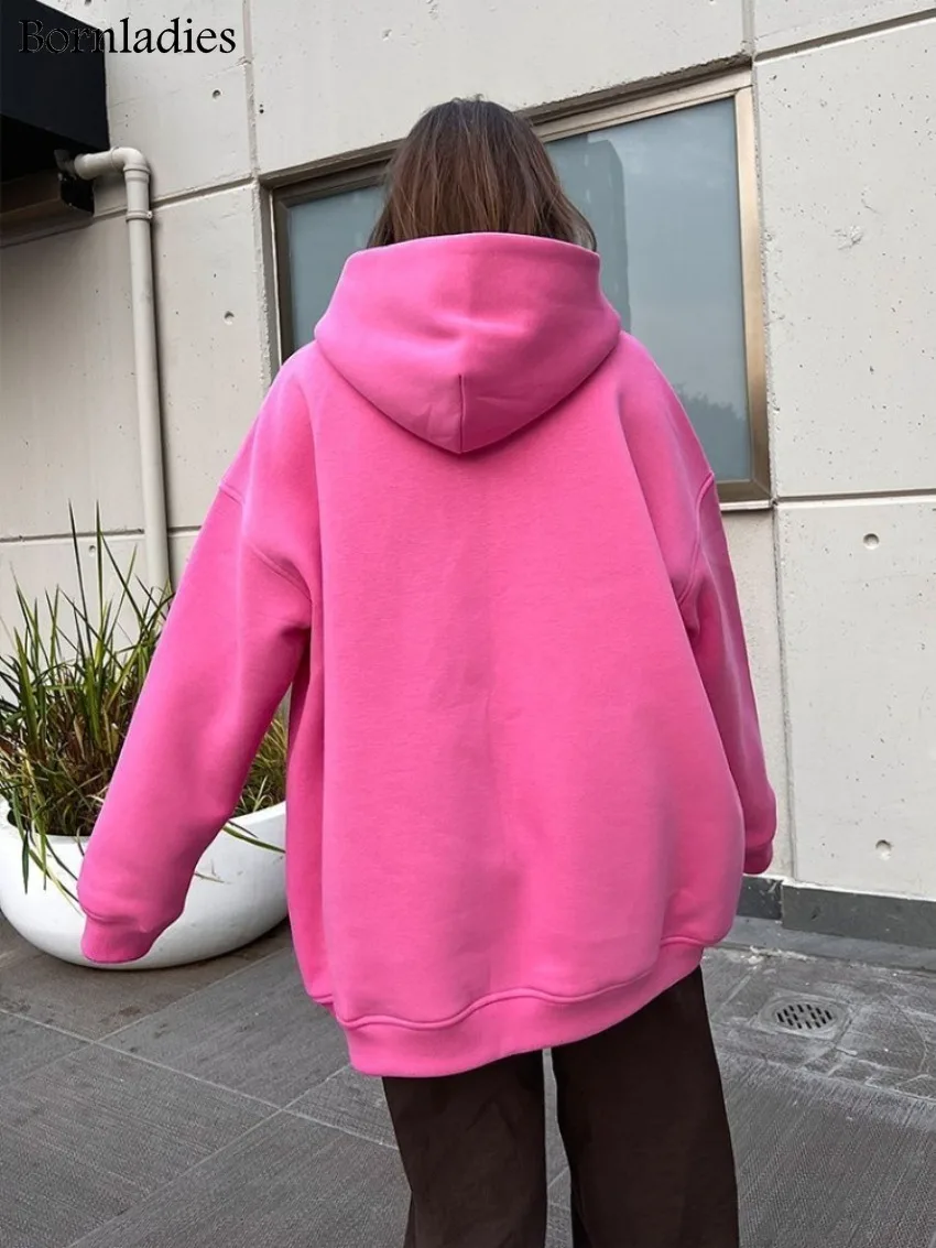 Bornladies store hettegensere og gensere for kvinner høst vinter tykke varme fleecegensere jenter streetwear løs genser