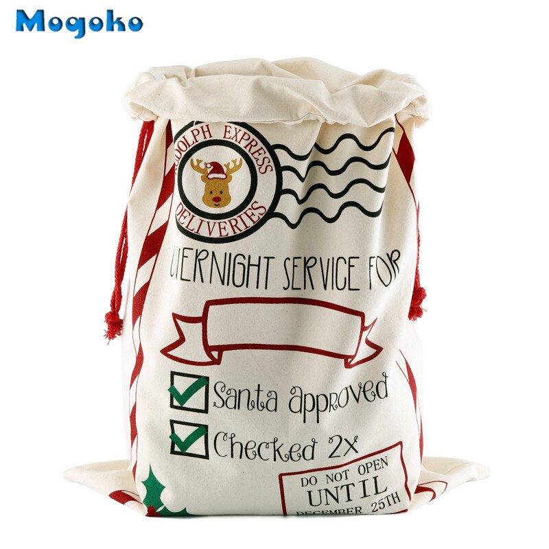 Sunligoo kerstzakken met trekkoorden canvas grote vrolijke kerst snoepzakken inpakzak