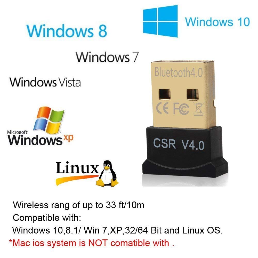 Draadloze Mini Usb Bluetooth Csr 4.0 Dual Mode Adapter Dongle Voor Windows 10 8 7 Vista Xp 32/64 Bit Raspberry pi Zwart
