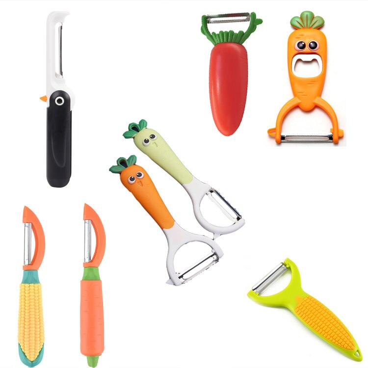 Grappig Multifunctionele Pinguïn Groentesnijder Dunschiller Maïs Cutter Wortel Shreder Aardappel Wortel Rasp Keuken Tool Corkscrew