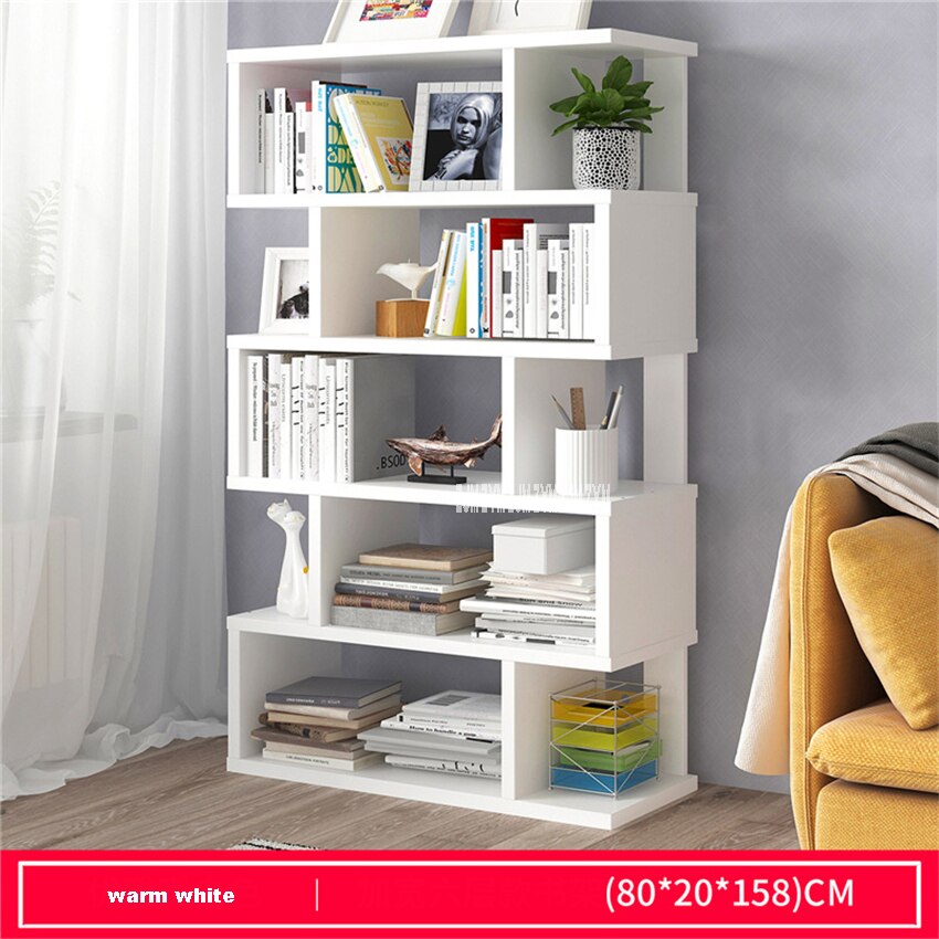 Living Room Space Saving Small Manmade Board Floor Bookshelf Bedroom Modern Simple Multifunctional Student Display Bookcase: C