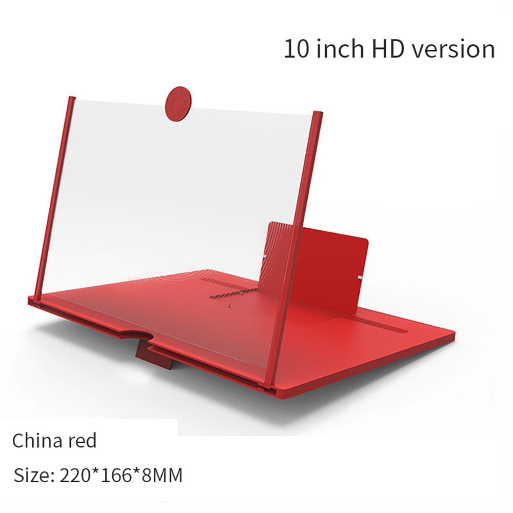 De 10-Inch High-Definition Afneembare Mobiele Telefoon Screen Vergrootglas 10 Inch Pull-Out Mobiele telefoon Screen Magnifier: Red