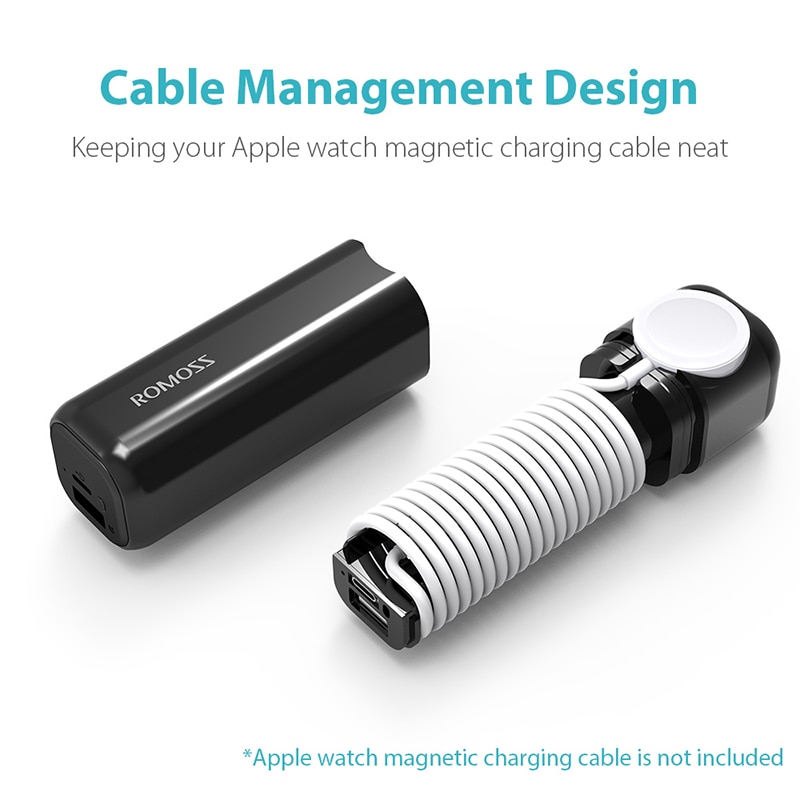 ROMOSS iRoll 3250mAh Wireless Charger Power Bank For Apple Watch 1 2 3 4 5 Portable Powerbank External Battery For Apple Watch