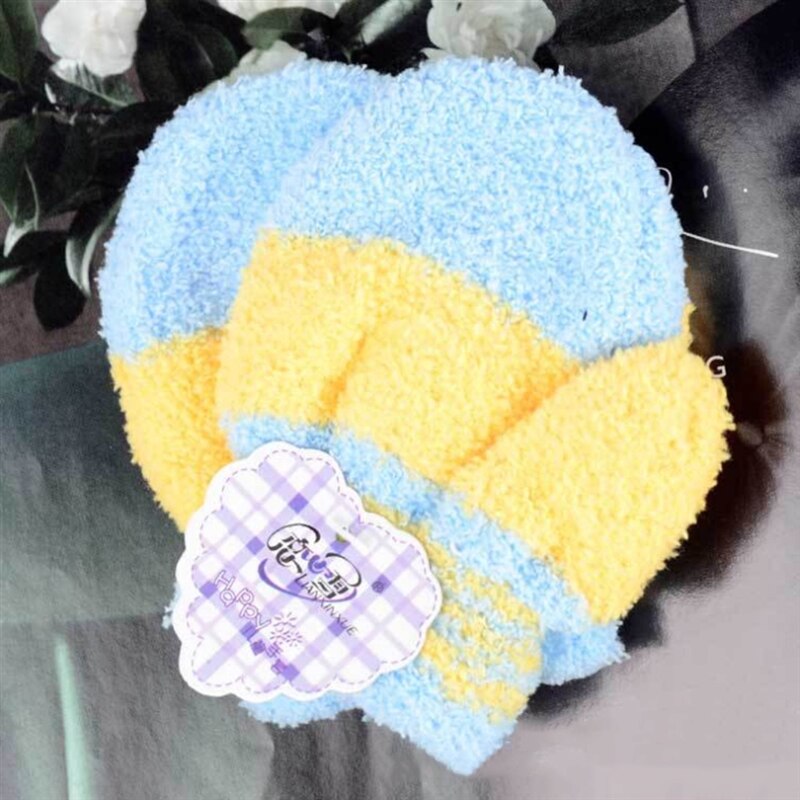Children's Warm Coral Velvet Gloves Winter Keep Warm Knitted Full Rope Finger Outdoor Gloves