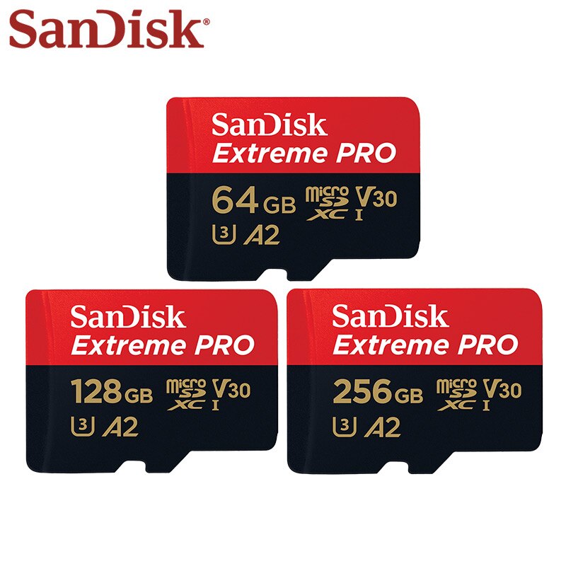 SanDisk Micro SD Card 16GB 32GB A1 MicroSDHC Memory Card 64GB 128GB 256GB 400GB MicroSDXC EXTREME PRO V30 U3 A2 4K UHD TF Cards