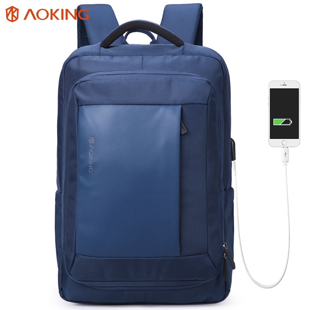 Aoking Männer Bussiness Rucksäcke für Laptop 15,6 "USB Hafen Große Kapazität Hochschule Schüler Rucksack mit Anti Diebstahl Tasche