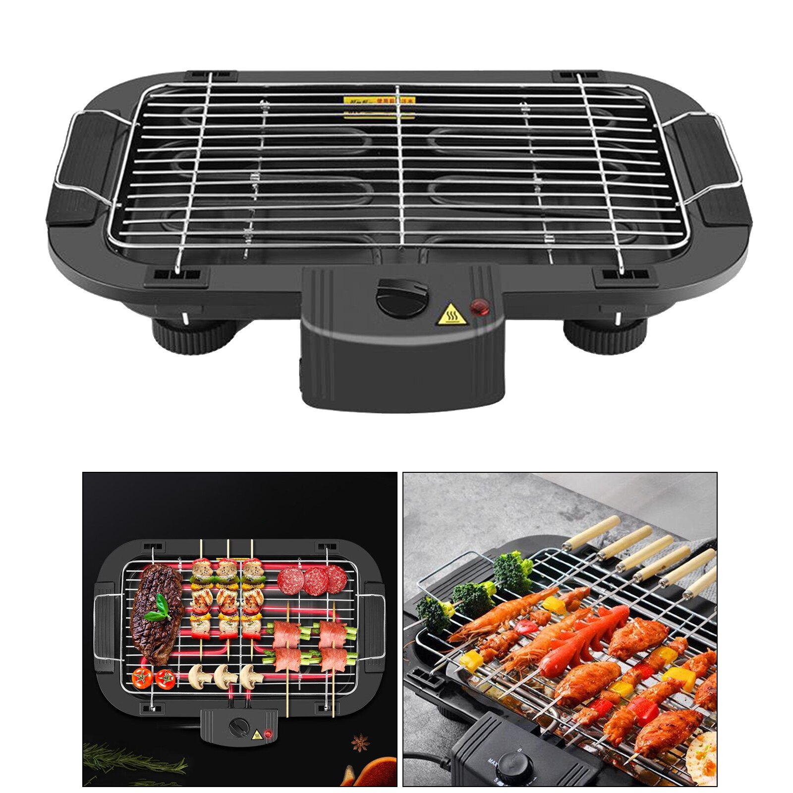 5-Level Control Griddle Electric Table Top Adjustable Temperature Grill BBQ Barbecue Garden Camping Cooking Indoor 1300W
