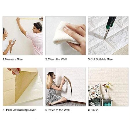 NW85 White Brick Pattern Self-Adhesive Wall Panel 442921630