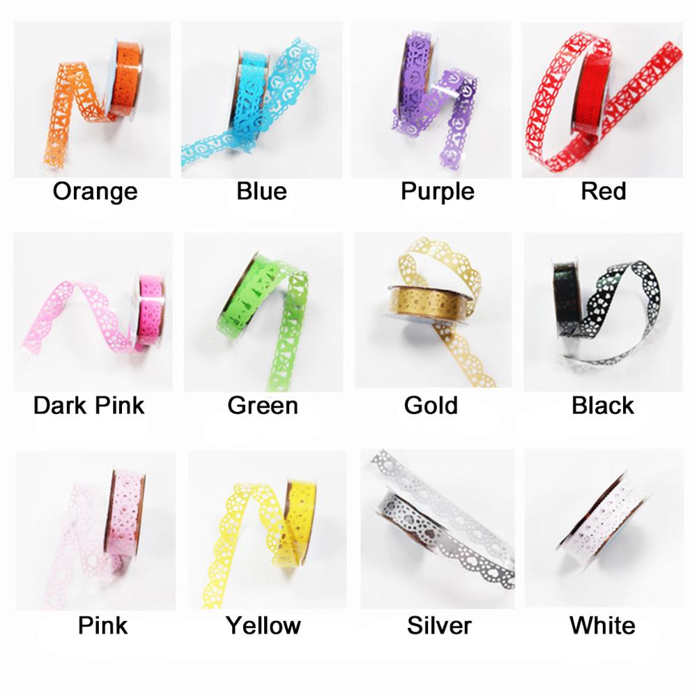 Lace Flower Masking Tape Paper Ribbon Lace Roll Scrapbooking Self Adhesive Sticker DIY Album Decorative