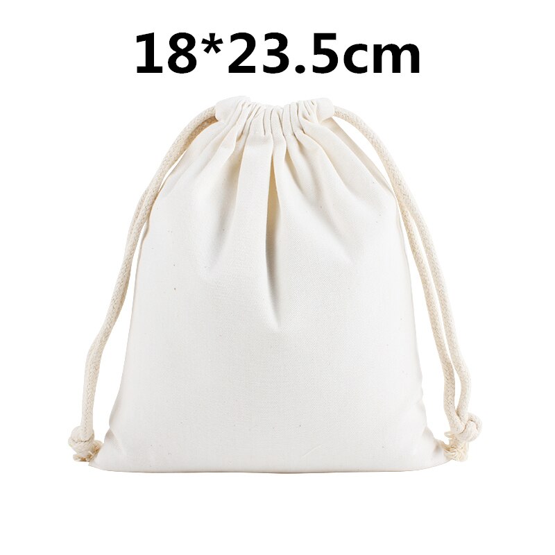 Original zhuangshijie 10 stk / lot muslin bomuldsposer med løbegang til daglig opbevaring 29*39 cm 11.5*15.5 inches: 18 x 23.5cm