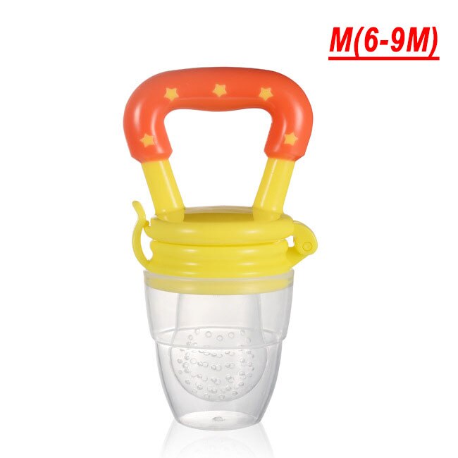 Siliconen Fopspeen Baby Tepel Fopspeen Peuter Kids Fopspeen Feeder Voor Vruchten Voedsel Nibbler Dummy Babyvoeding Fopspeen: Yellow M