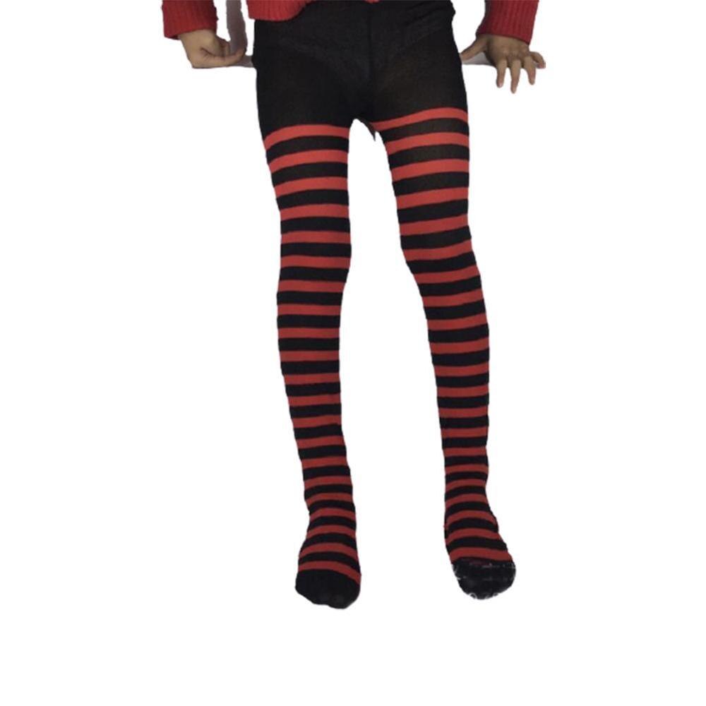 Halloween cosplay kinderen gestreepte panty's kousen kinderen jongens kerst panty's maskerade kostuums meisjes babyfeest kind  j8 a 1: Rood en zwart