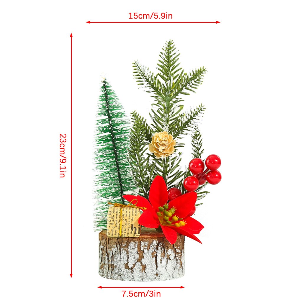 Merry Christmas Desktop Xmas Tree Ornament Home Office Table Top Glowing Tree Decor Year Decoration: 04