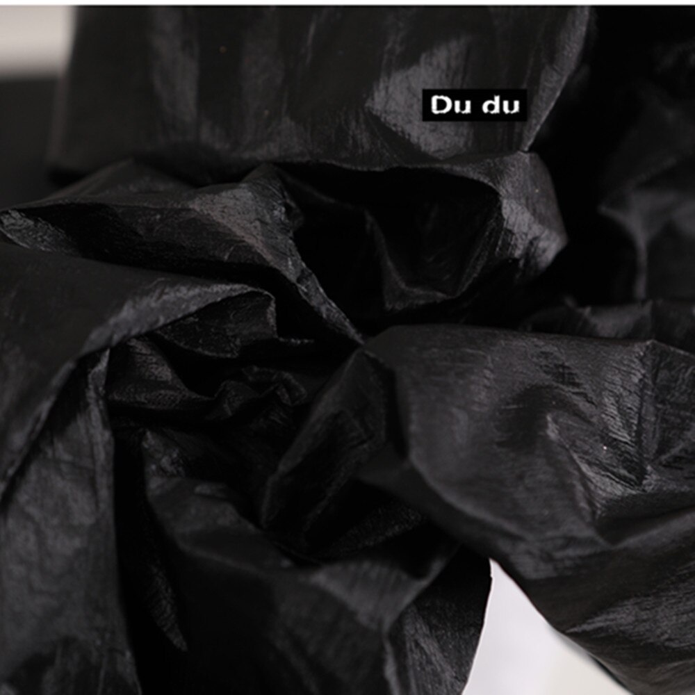 50*142Cm Kleur Collection Ademhaling Papier Kleding Wassen Stof Inelastisch Waterdichte Stof Diy: Light black