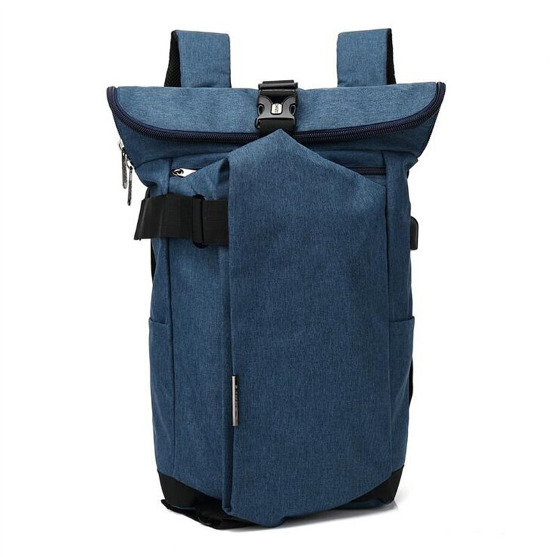 Mochila para hombre OZUKO, Mochila para portátil antirrobo con carga USB negra, Mochila de viaje a la para hombre, Mochila escolar universitaria de gran capacidad: Azul