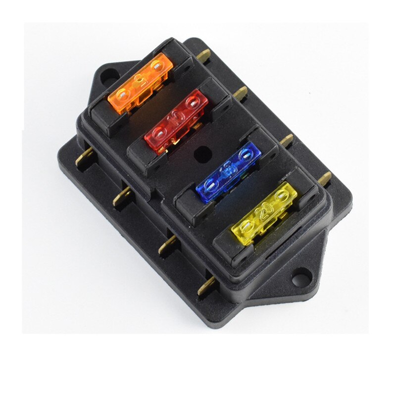 12V/24V 4 Möglichkeiten Auto Auto Blade Fuse Bord Box Standard Blade Fuse Box Halter Block für quad RV SUV Yacht Boot Marine Trike