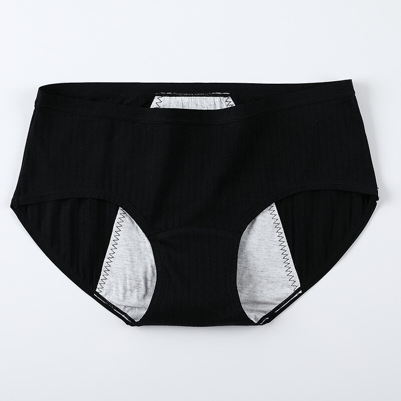 Plus size 4XL menstruatie Puur katoenen Slipje vrouwen Naadloze Slipje vrouwen herfst lingerie spoorloos Slipje 541 #: Black / 2XL 58-68kg