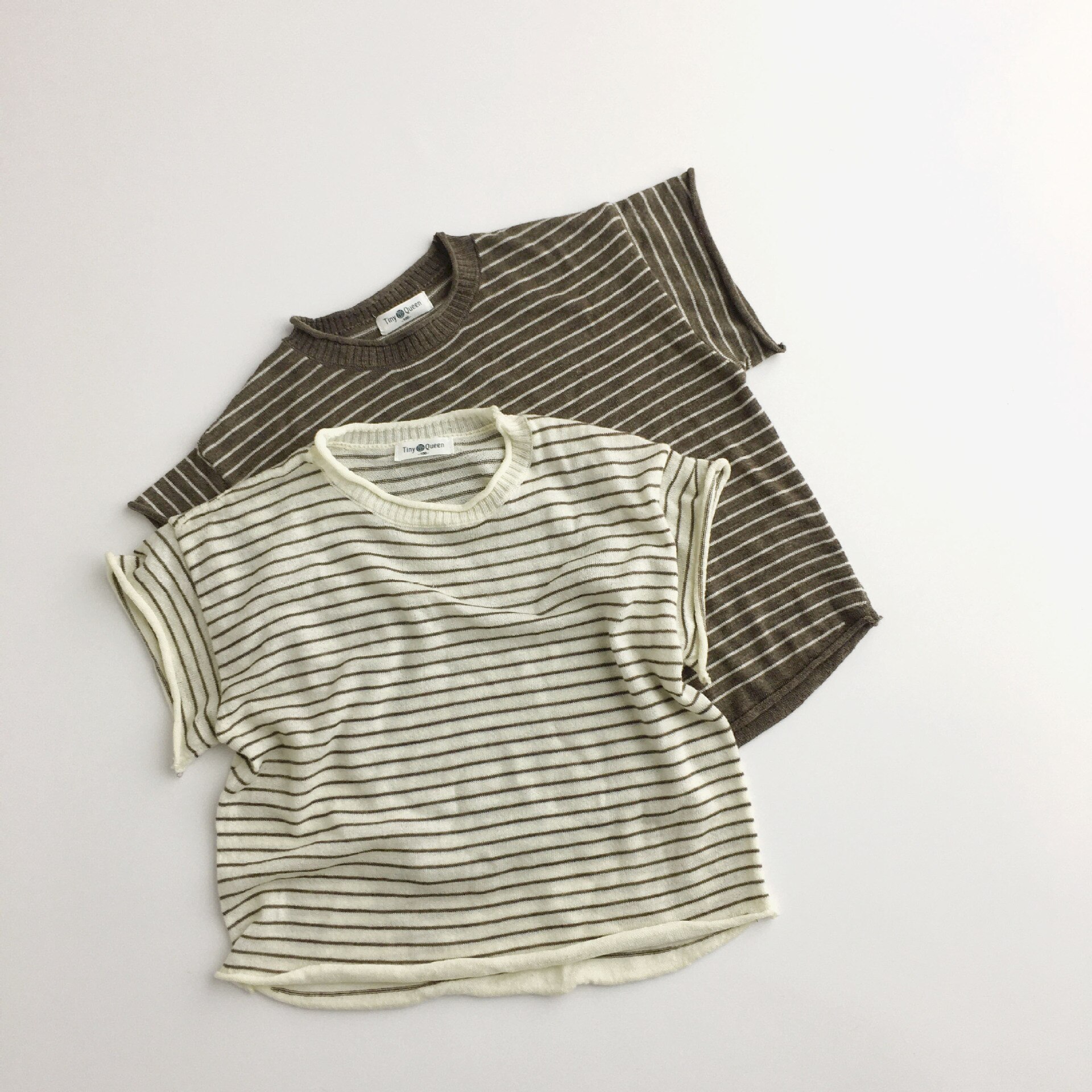 Sommerliche koreanische unisex-strick-t-Hemden für freundlicher, ärmellose gestreifte Spitzen, dünne freundlicher-t-Hemden