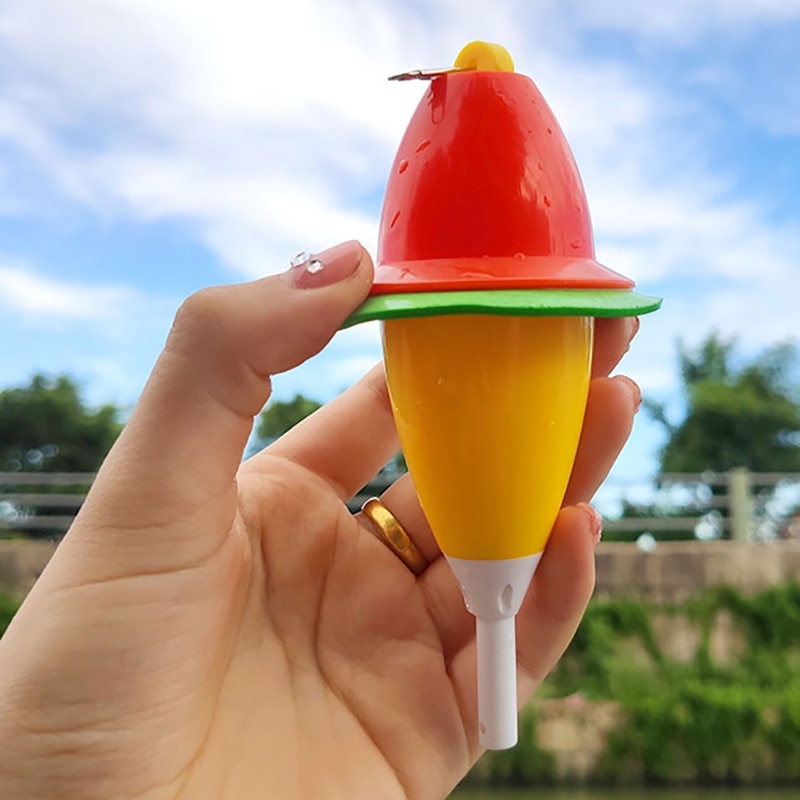 Boya de pesca automática portátil, boya de pesca rápida con doble gancho, accesorios para flotar peces al aire libre